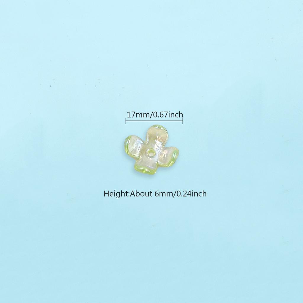 Home Four Petal Receptacle For Jewelry Making Charms Supplies AB Color Flower Beads 17x6mm Necklace 60pcs Spacer Beads Bracelets