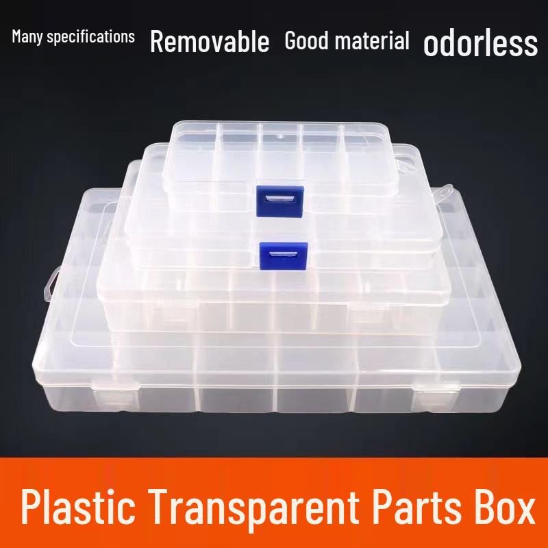 Multi-Grid Plastic Jewelry Box with Compartments for Earrings, Beading, and Small Parts