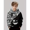 Trendy and fashionable children's hoodies in spring and autumn seasons, gray green black three tone striped 3D