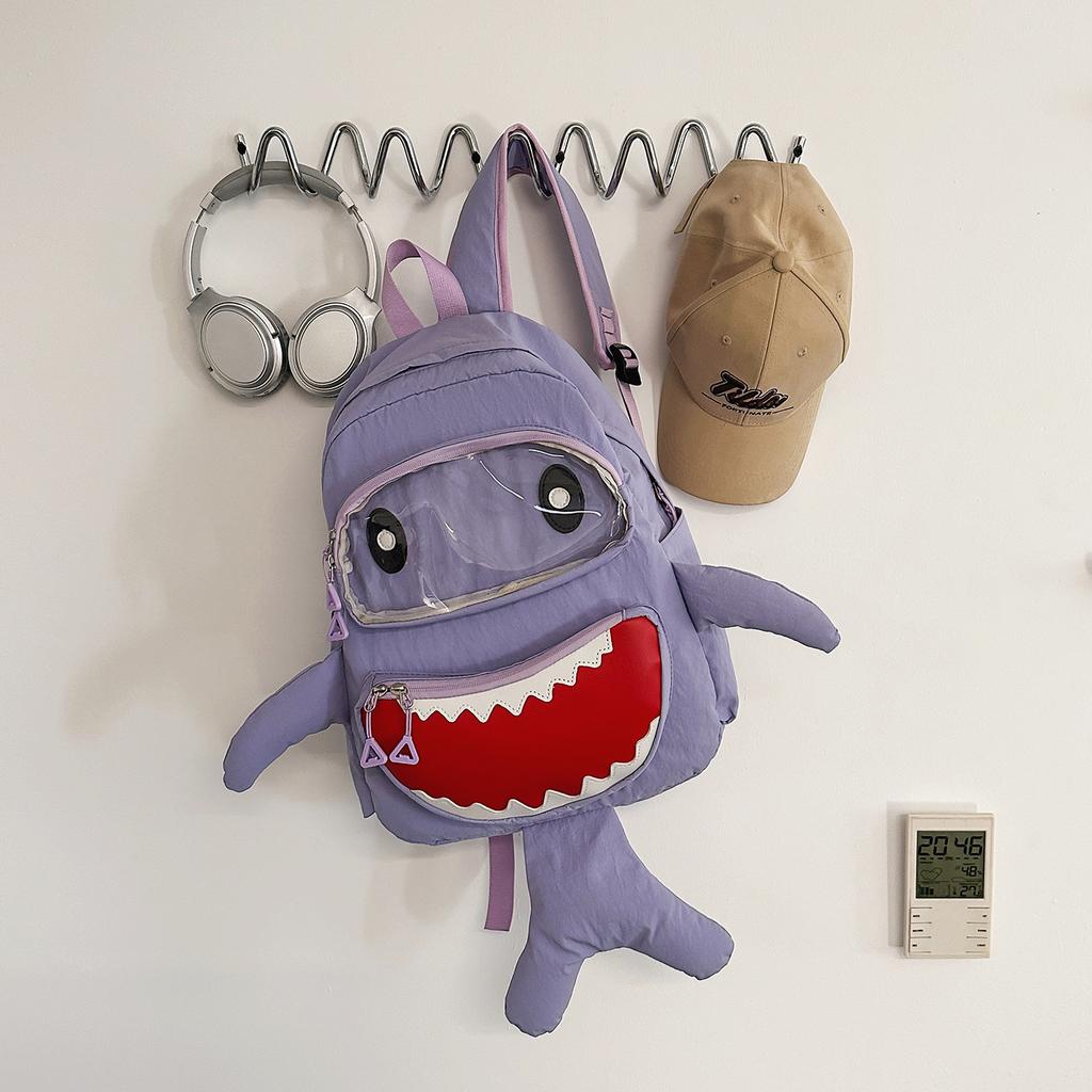 Schoolbag trendy brand personalized shark backpack couple cartoon funny doll cute backpack large capacity student schoolbag