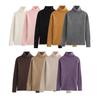 2024 Fall Women's Multi-Color Ribbed High Neck Pullover Sweater