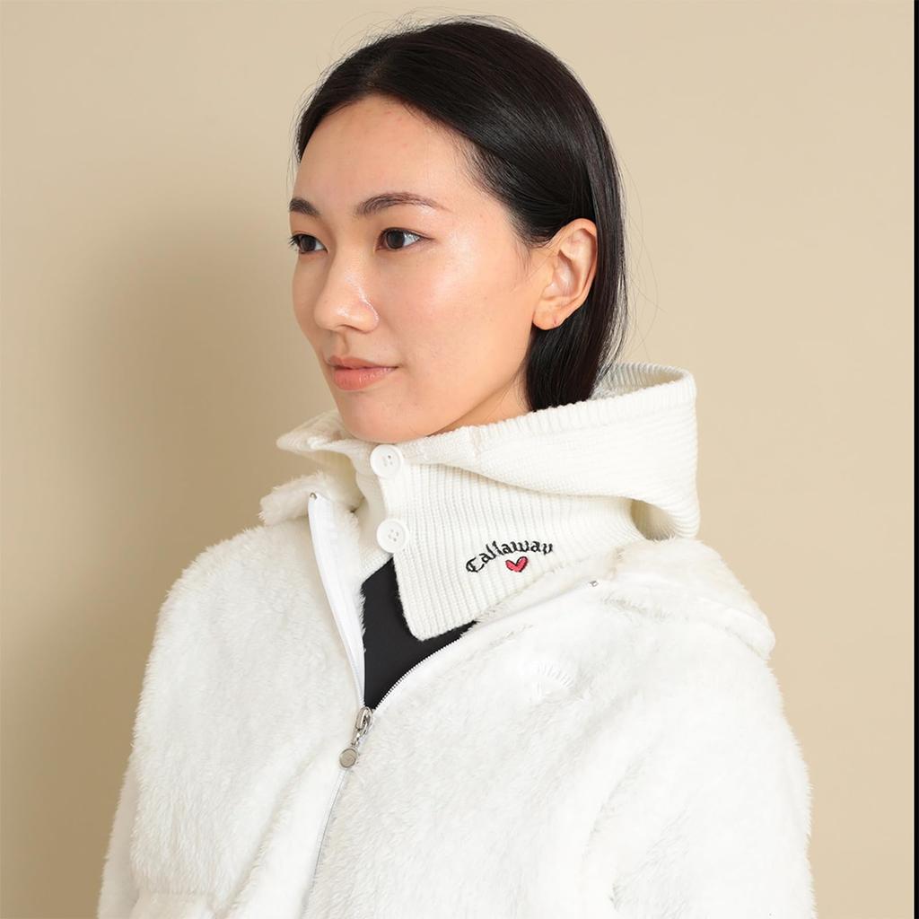 Callaway Women's Thermal Hood Warmer (Brand Logo Knit) / Cold Weather Golf / C23298201 1030_White FR