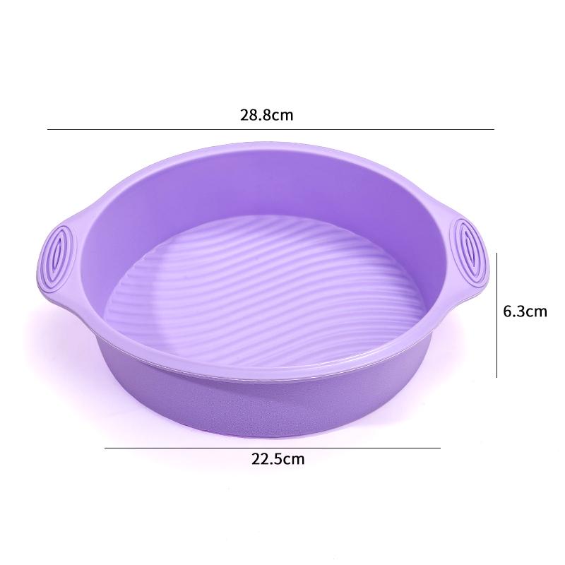 FAIS DU Upgraded Cake Silicone Baking Pan with Handle Round Silicone Molds Bakeware for Cakes Mousse Pastry Cake Decorate Tools