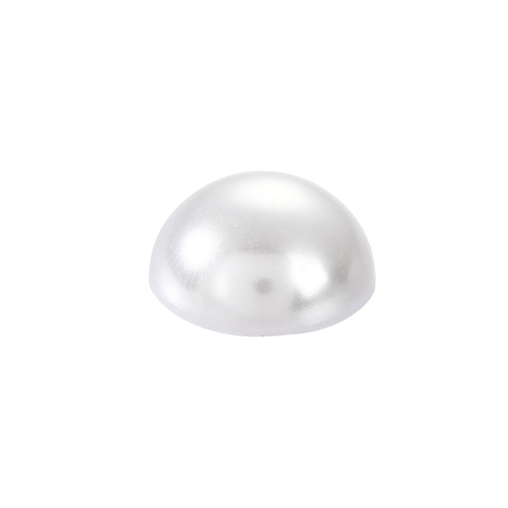 Semi-Circular White Pearl Flat Back Stickers for DIY Nail Art and Phone Cases