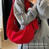 This year, the popular bag ladies 2025 new shoulder bag large capacity versatile canvas messenger bag commuter dumpling bag