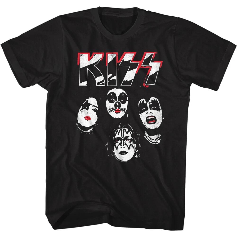 Kiss Band Member Head Shot Photo Adult T Shirt Metal Music Band Merch S