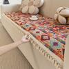 1pc Boho Pattern Quilting Thick Sofa Pad, Anti-Slip All Seasons Sofa Cover for Living Room Couch Multiple Use Home Decor