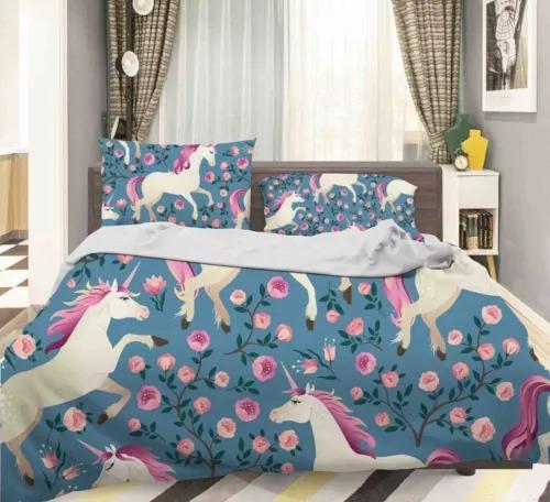 

Carton Unicorn Soft Duvet Cover Beding Decoration featuring Carton Unicorn Patern Suitable for Children Kids Adult Peoples Soft Breathable 135*200cm Eu-Single