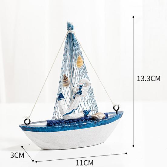 Excellent Mini Exquisite Compact Mediterranean Sailboat Model Table Decoration for Office Model Boat