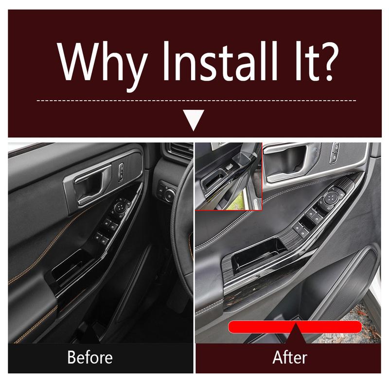 Car Door Window Glass Lift Buttons Control Switch Panel Cover Trims For Ford Explorer 2024 2025 Accessories