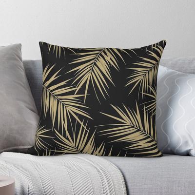 Palmenblätter Cali Finesse Quadratisches Kissenbezug Polyester Leinen Samt Kreative Dekoration Wurfkissenbezug Sofasitzkissenbezug