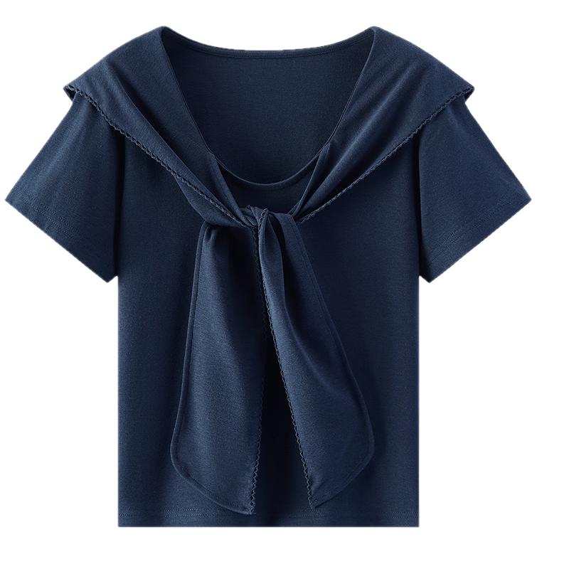 Semir Women's Ruffled Collar Short Sleeve T-Shirt
