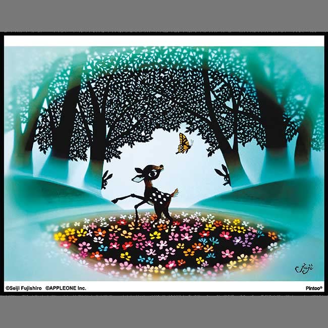 

APPLEONE 80 Piece Jigsaw Puzzle Seiji Fujishiro Bambi Enjoying Spring [Glow Puzzle]