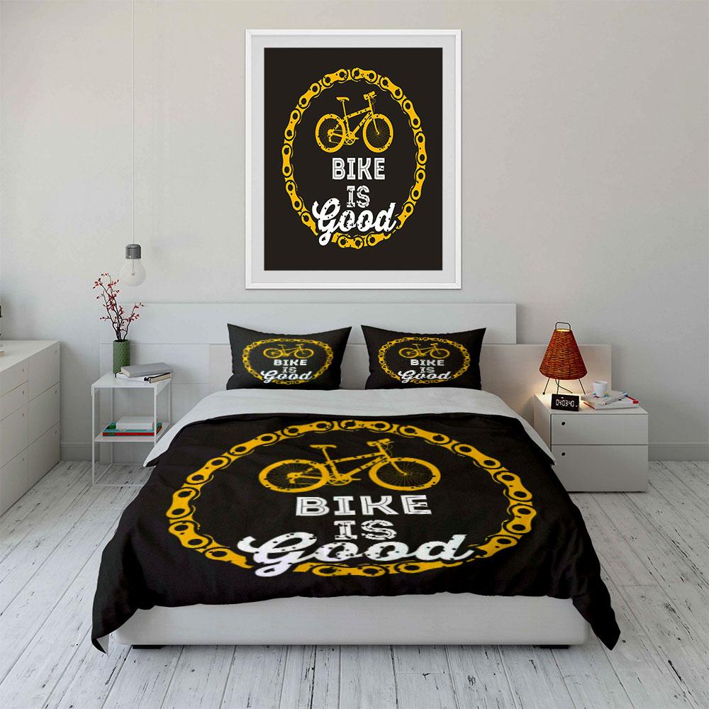 Yellow bicycle chain circle. Bedding sets Duvet cover sets Duvet covers Pillowcases(1*Duvet Cover 2*Pillowcases without duvet insert)