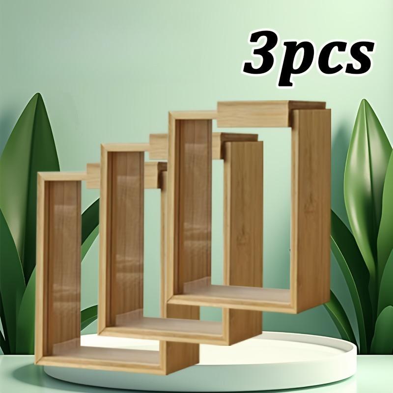 

3pcs Bamboo Storage Containers with Airtight Sliding Lid & Window - Large Stackable Pantry Jars for Millet Red Beans Dry Goods