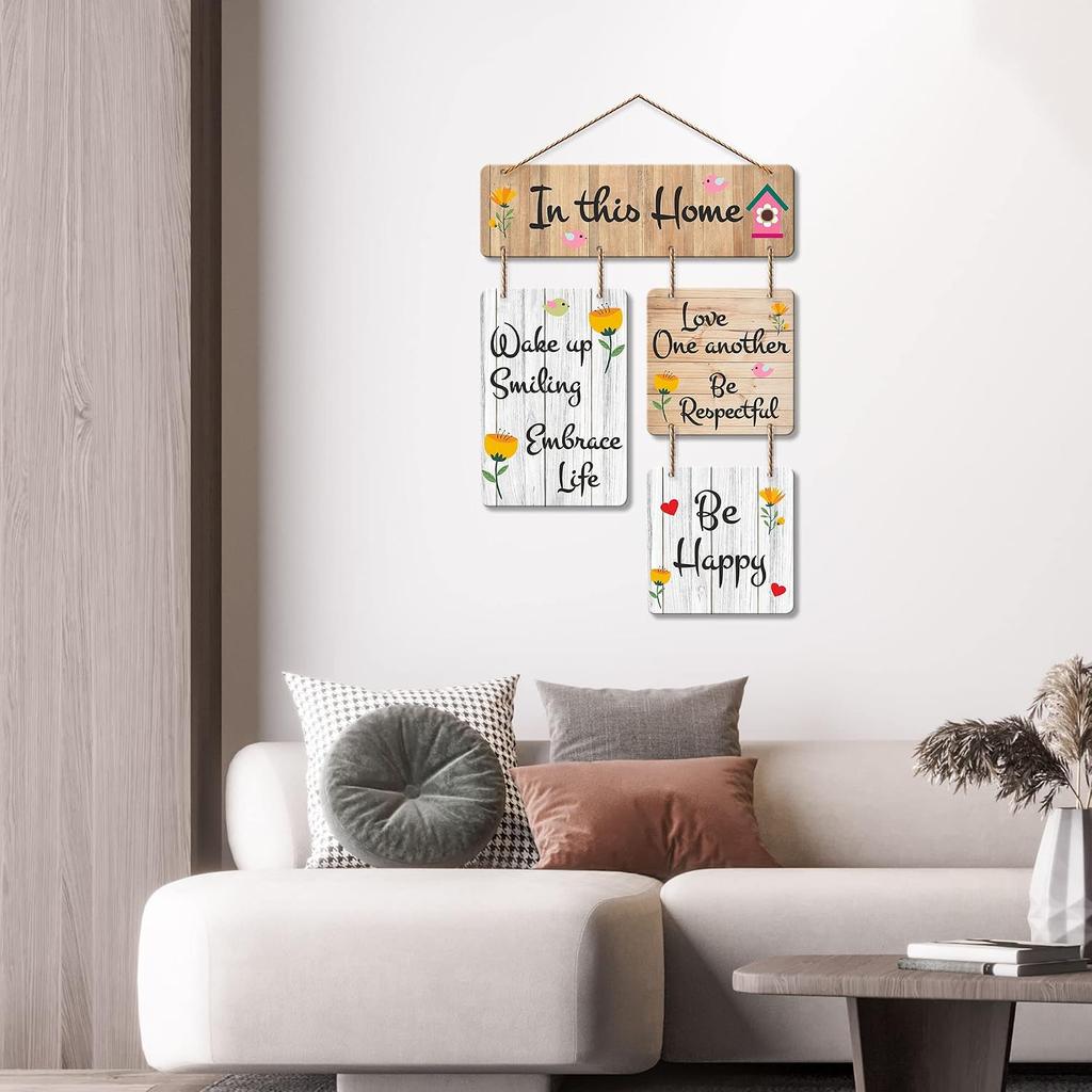 In This Home Decorative Wall Art Mdf Wooden Hanger For Living Room, Bedroom