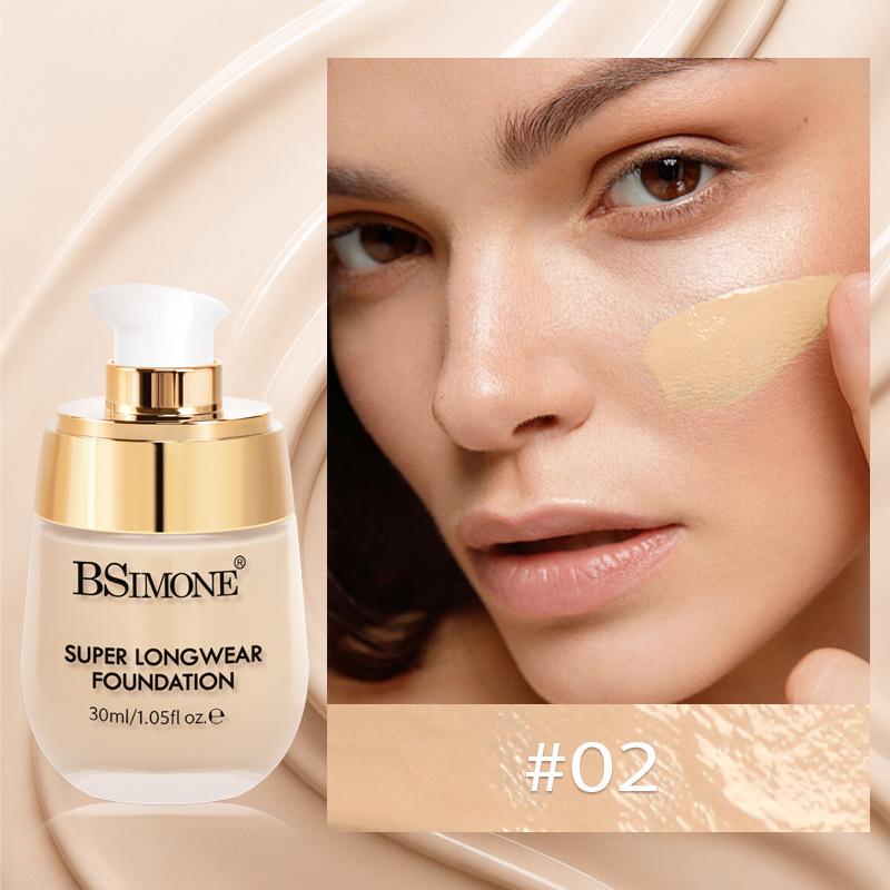 Langanhaltende Öl-Kontroll-Foundation für trockene Haut Nicht klumpende Creme Haut BB Cream Wasserdicht Schweißresistent Foundation mit hoher Deckkraft