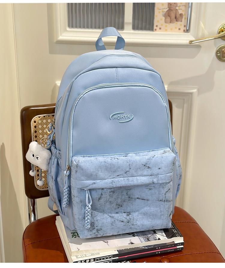 School bag 2025 new tie-dye backpack Korean version fashionable and cute large-capacity school bag casual simple backpack