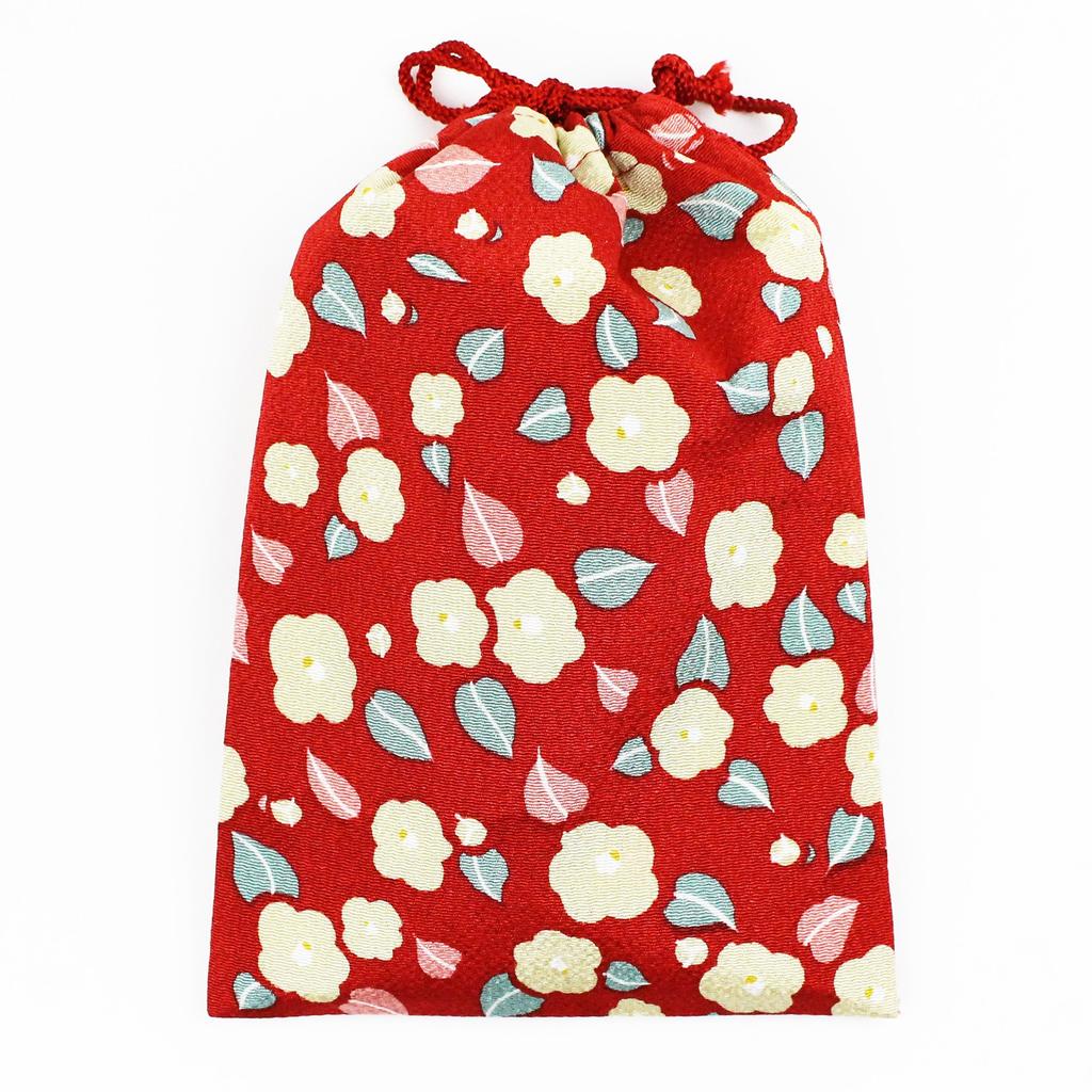 Kurochiku Goshuincho Drawstring New Flower 21707501 (Seal Book) Case, Bag, Basket, Camellia, Red,