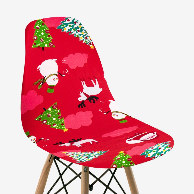 Floral Printed Shell Chair Covers Elastic Seat Cushion Cover Protector for Chairs Fitted Kitchen Living Room for Home Decor 1pc