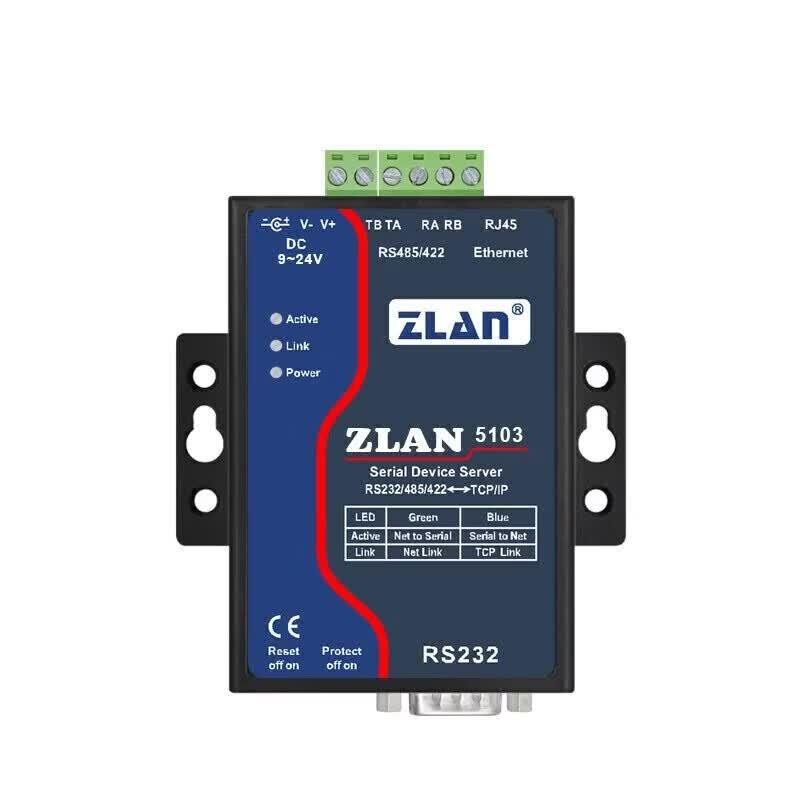 ZLAN Industrial RS232/422/485 To Ethernet Serial Server