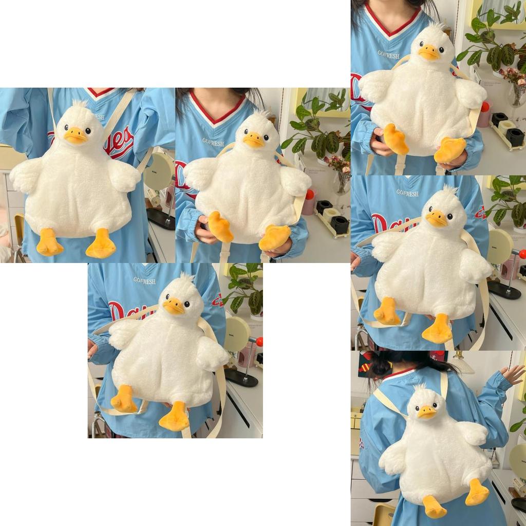 Cute Cartoon Plush Duck Backpack 2024 New Stylish Stuffed Toy Bag For Students