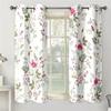 Vikama Spring Summer Fresh Floral Print Curtains Privacy Protecting Home Decor Living Room Bedroom Study Bathroom Curtain Polyester Washable Ready