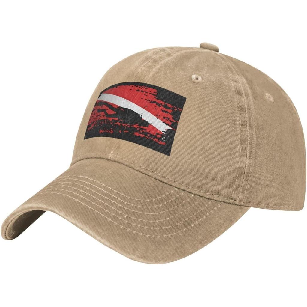 Scubas Diving Flag Distressed Baseball Cap Cotton Dad Hat Casual Adjustable Sun Hat for Unisex