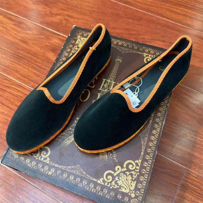 Fashion Casual Flats Shoes for Women 2025 Velvet Soft Canvas Black Loafers Spring Autumn Slip-on Shallow Ladies Shoes On Offer New In