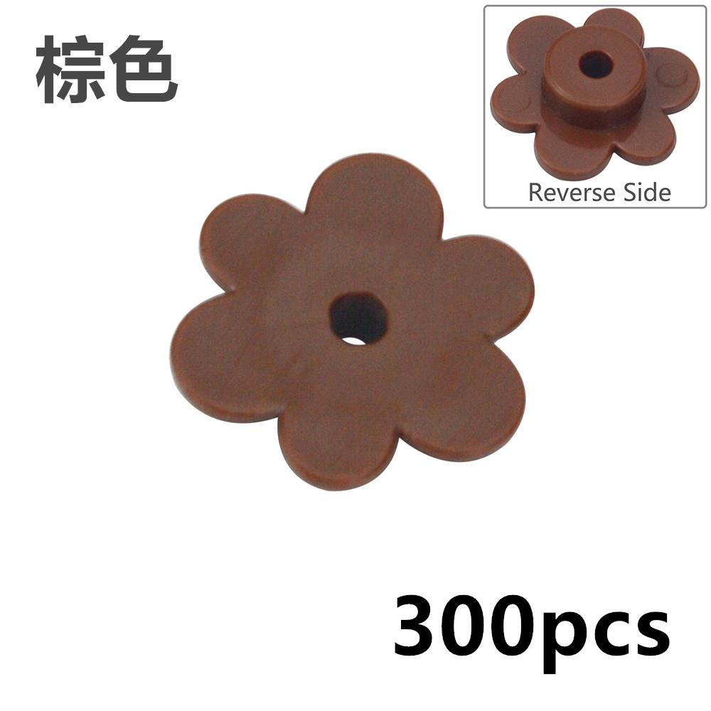 300 Stück Moc Sechsblättrige Blume Großhandel Pflanze Mit Runden Löchern Gras Garten Dekorieren Straßenansicht Baustein Kinder Spielzeug Kompatibel 3742 purple
