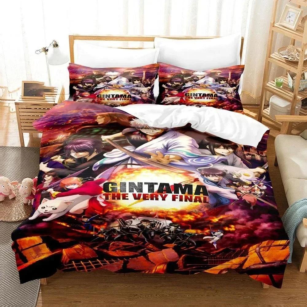 3D Printed Gintama Anime Gintoki Sakata Comfortable Duvet Cover Pillowcase Bedding Set Children Bedroom Decoration Home Textile