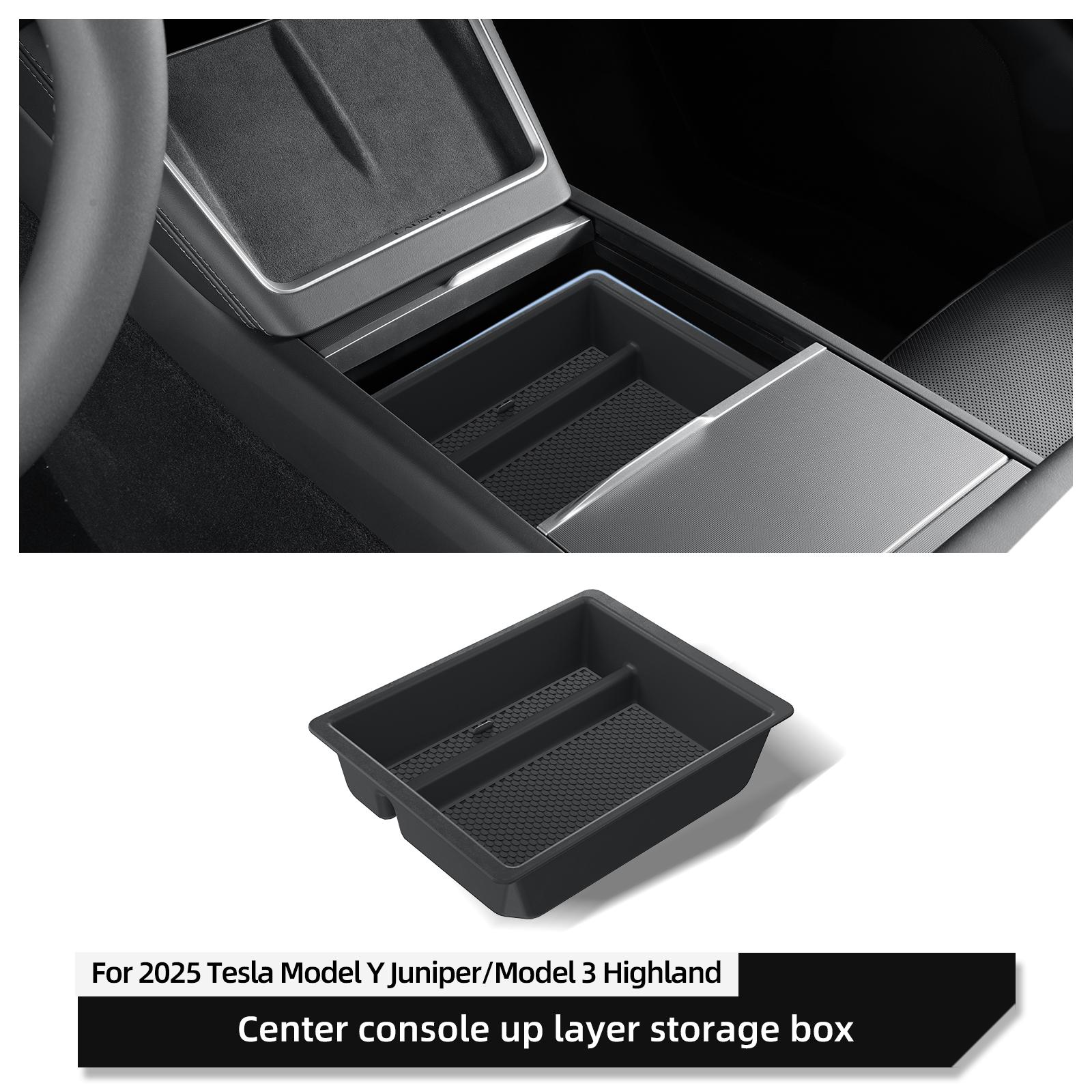 

for Tesla Model Y Juniper/Launch 2025 Car Storage Box Accessories Model 3 Highland 2025-2025 Center Console Upper Organizer Case