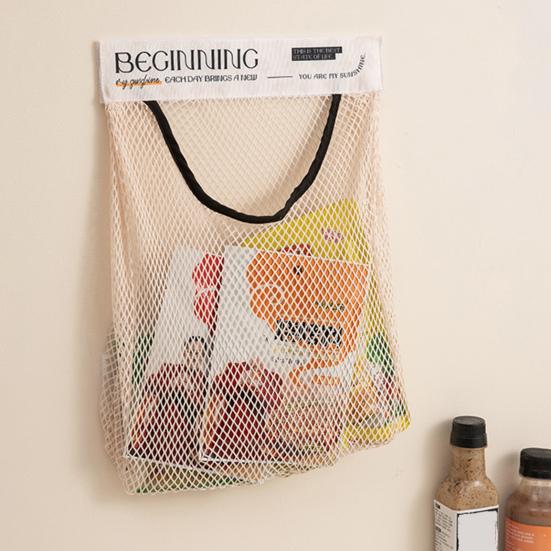1/2Pcs Wall Garbage Mount Mesh Bag Adhesive Plastic Bag Organizer Holder