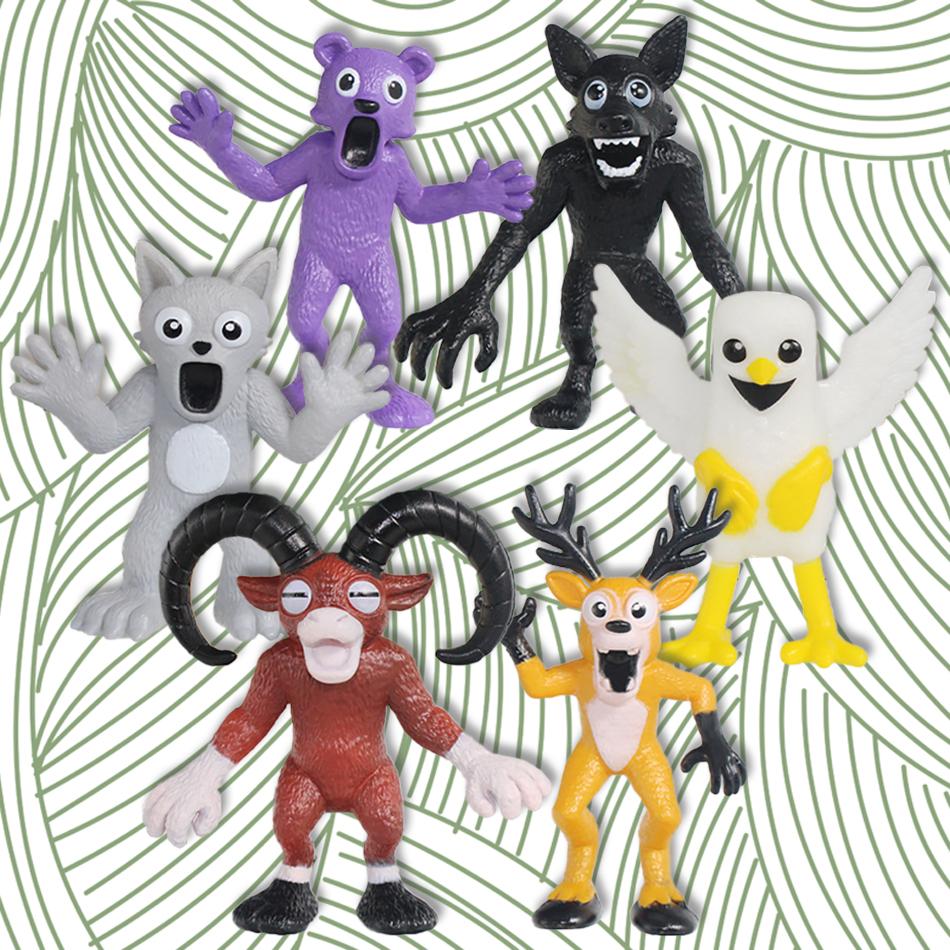 6Pcs/Set  99 Nights In The Forest Deer Wolf 9cm Figure Decoration Collection Birthday Halloween Christmas Gifts Toys for Kids