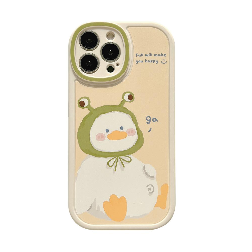 Cute Cute Duck Iphone16 Mobile Phone Case Apple 15 Promax Protective Case 12 Matte 13 Soft 11 Suitable for Xs