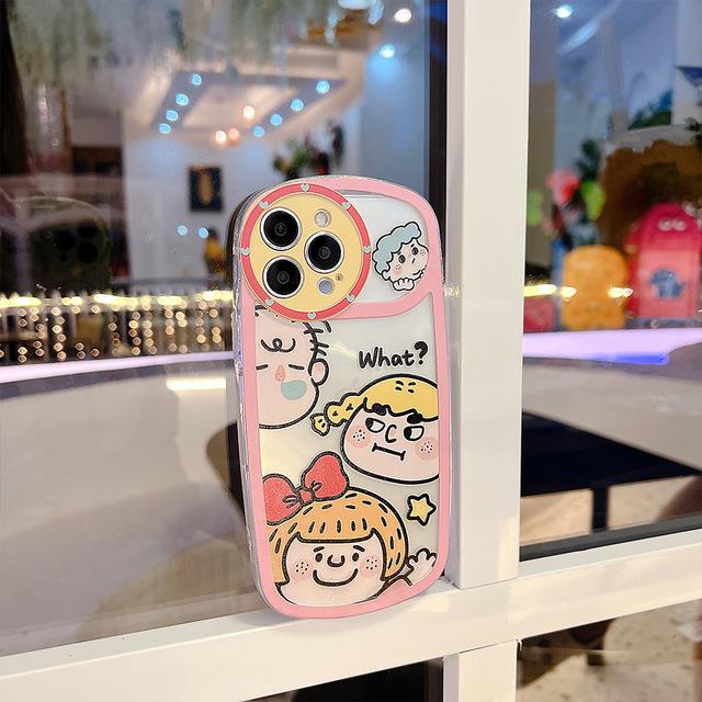 

Круглый противоударный чехол для телефона с милым мультяшным сердечком для Iphone X Xr 11 12 Pro Max 13 14 Max Pro Promax, браслет с милой задней крышкой for iphone 11PRO