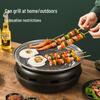 Korean Smokeless Charcoal Grill: Round Table Metal Iron BBQ & Tea Brewing Stove for Outdoors