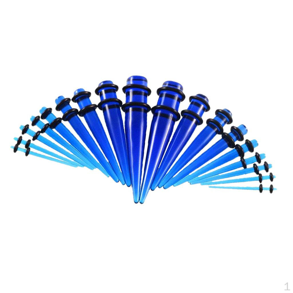 18 Pieces Acrylic Ear Expander Kit Taper Stretcher Gauges Stretching Set 1.6mm-10mm
