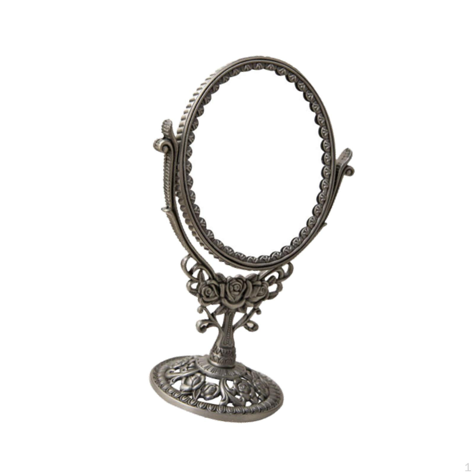 

Двусторонний туалетный столик с зеркалом, вращение на 360°, косметический, ретро, европейский стиль, овальный Oval rose