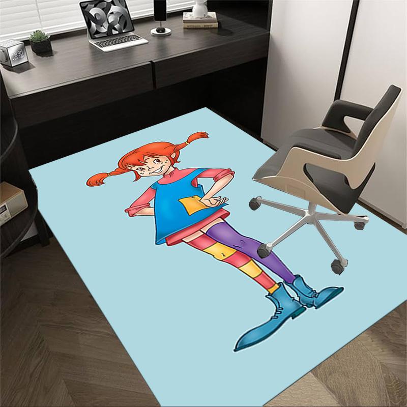 1PC Pippi Longstocking Extra Large Non Slip Floor Carpet, Office, Family, Bedroom, Studio Large Area Rug Indoor Rugs