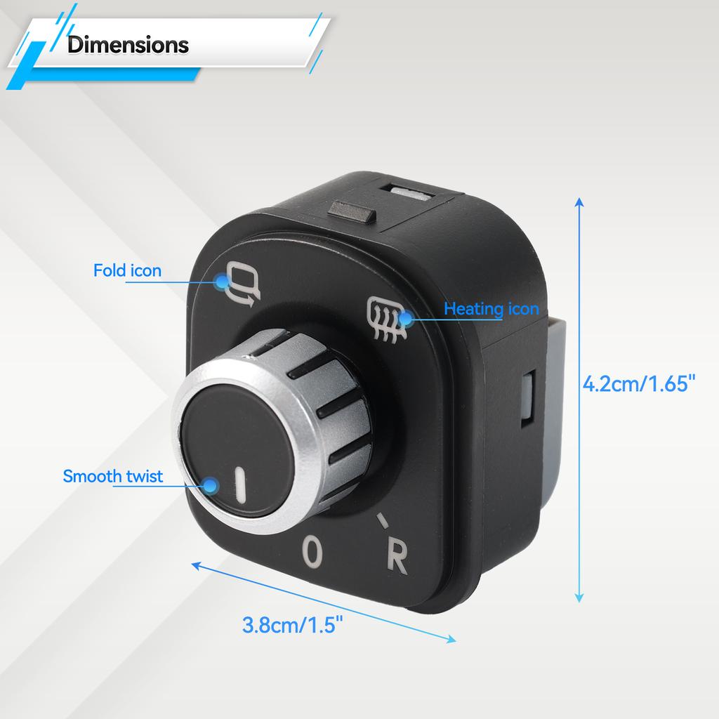 Spiegelverstellungsschalter Einstellknopf Für VW Volkswagen Jetta Golf Mk5 Mk6 Tiguan CC Passat B6 B7 5ND 959 565F 5ND959565A 5ND959565