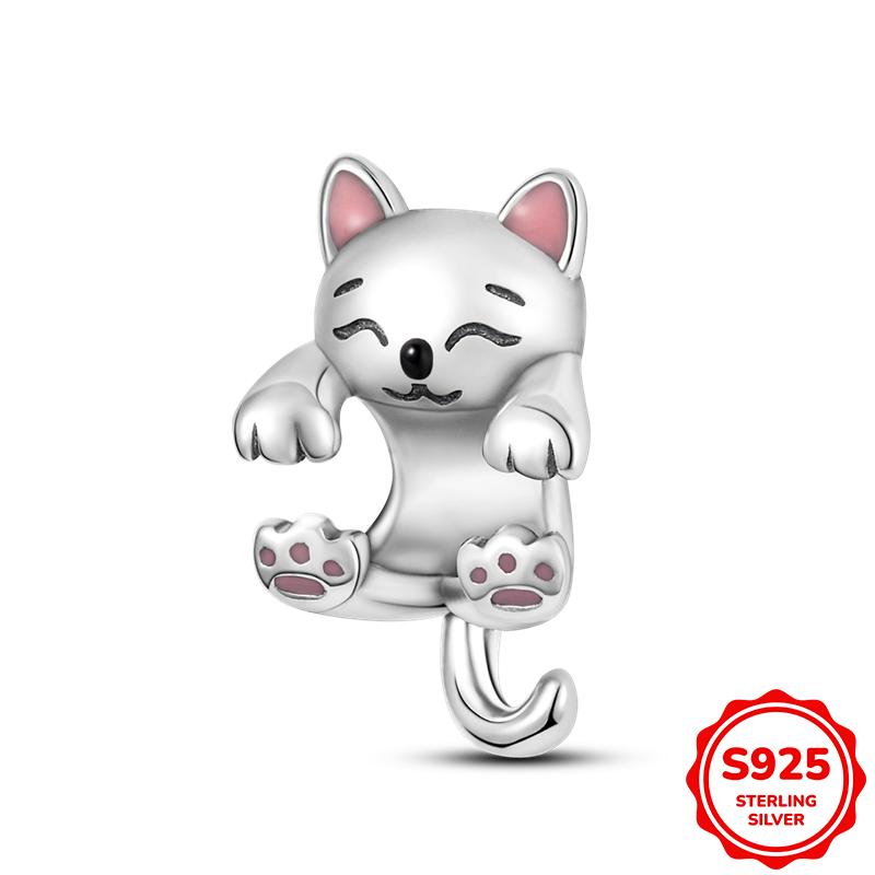 

New In Original Cute Cat Shape Charm Beads Fits 3Mm Bracelets Necklace For Women Pendant Luxury Diy Jewelry Making Gift