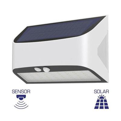 Solární LED nástěnné svítidlo 6W IP54 bílé