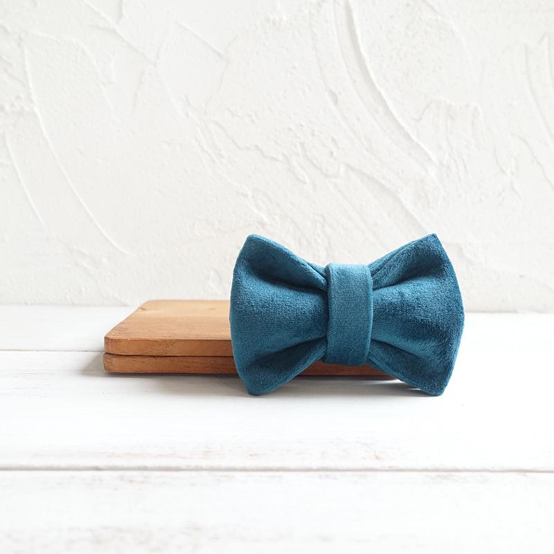 Emerald Green Plush Cat Collar with Bow Tie & Bell UCC-097B by MUTTCO