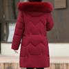 Középkorú Nők Téli Kabátok Kapucnis Műszőrme Gallér Felsőruházat Laza Elegáns Plus Size Hosszú Parkák Vastag Meleg Női Dzsekik