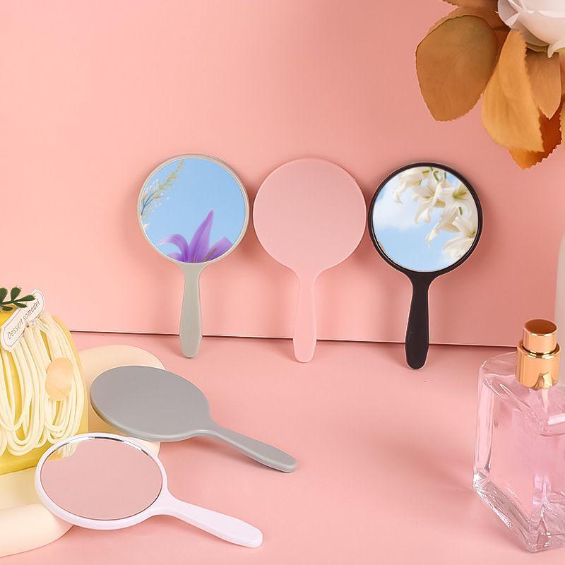 Portable HD Student Handheld Makeup Mirror - Cute, Round, Mini On-the-Go Design