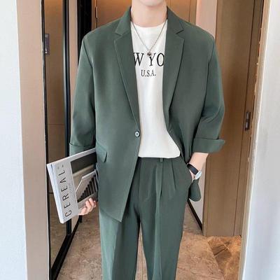 Trendy Thin Sleeve Korean Casual Suit Jackets for Men - Spring/Autumn