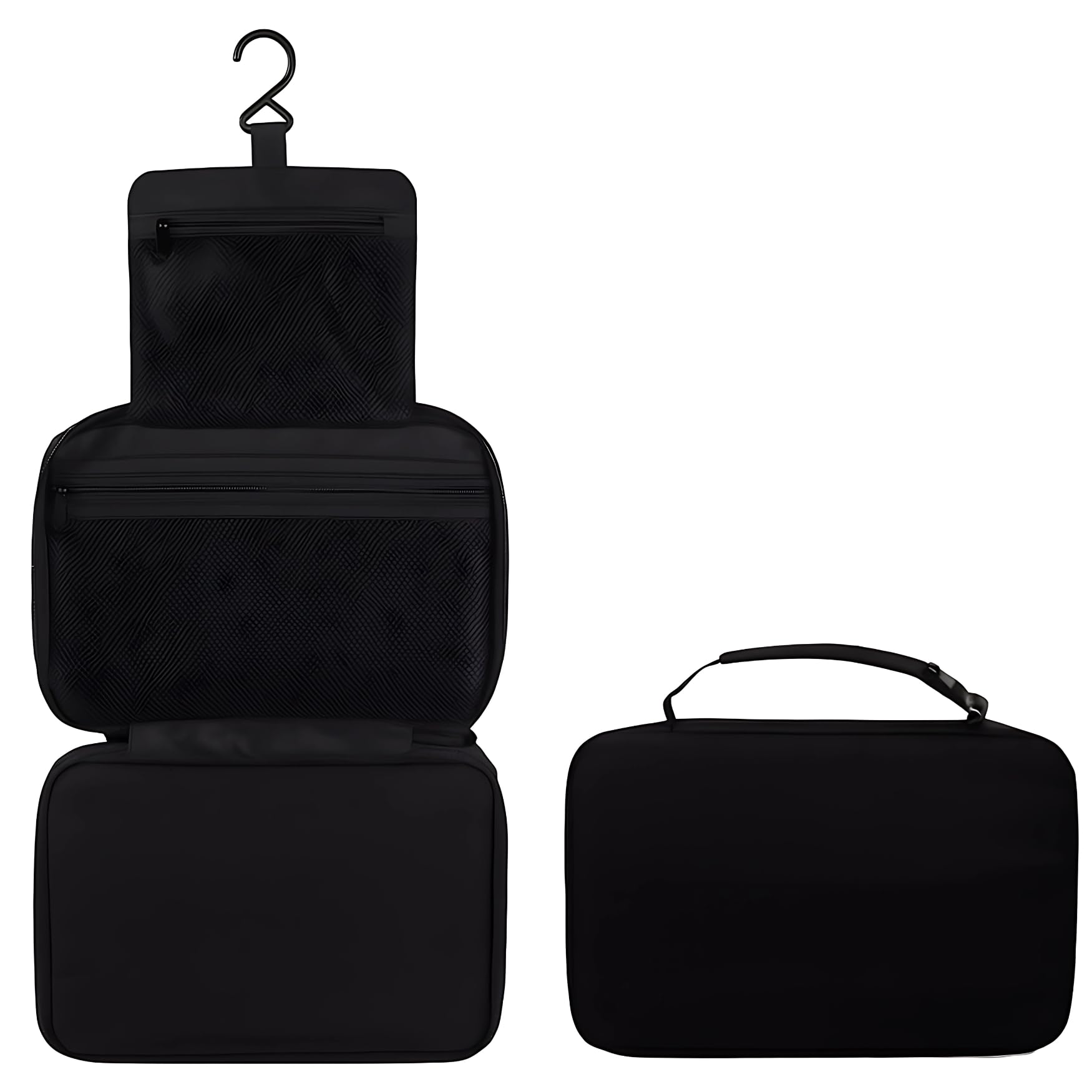 

PLEAVIT Travel Pouch, Hanging, Small Makeup Pouch, Toiletry Bag, Cosmetic Storage, Waterproof Bag, Toiletry Organizer, Black