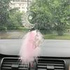 Feather Mirror Car Pendant for Girls Lucky Ornament Hanging Charm Home Decor Car Interior Accessories