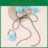 Geometric Rose Flower Necklace Handcrafted Zinc Alloy Punk Style For Women